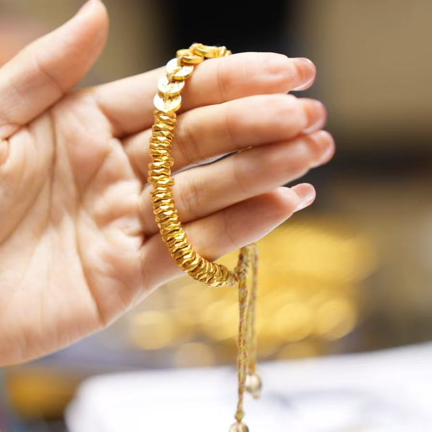 【巧玲专享】足金999盘缠五帝钱饰品 经典百搭