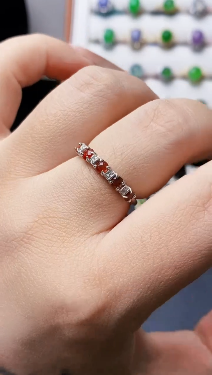 银S925镶嵌戒指翡翠0118