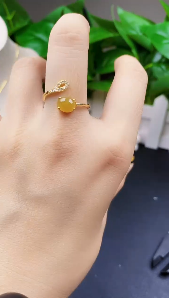 翡翠戒指银S925镶嵌12