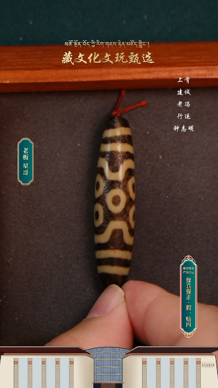 【闪购商品】玛瑙/玉髓颈饰未镶嵌老冯牛角七眼51.2*12.3