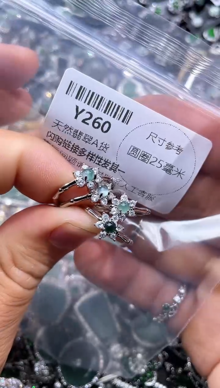 【闪购商品】翡翠颈饰未镶嵌Y260戒指 多样性发其二