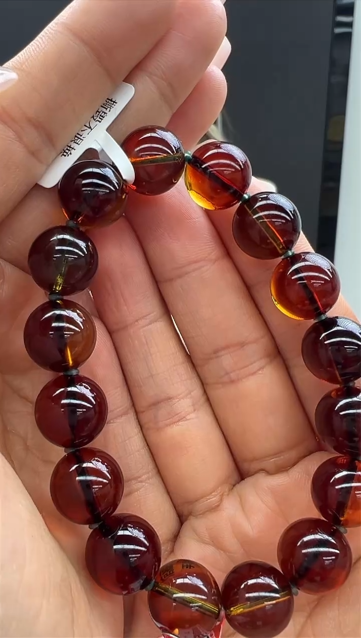 【闪购商品】琥珀手链未镶嵌22秒拍号