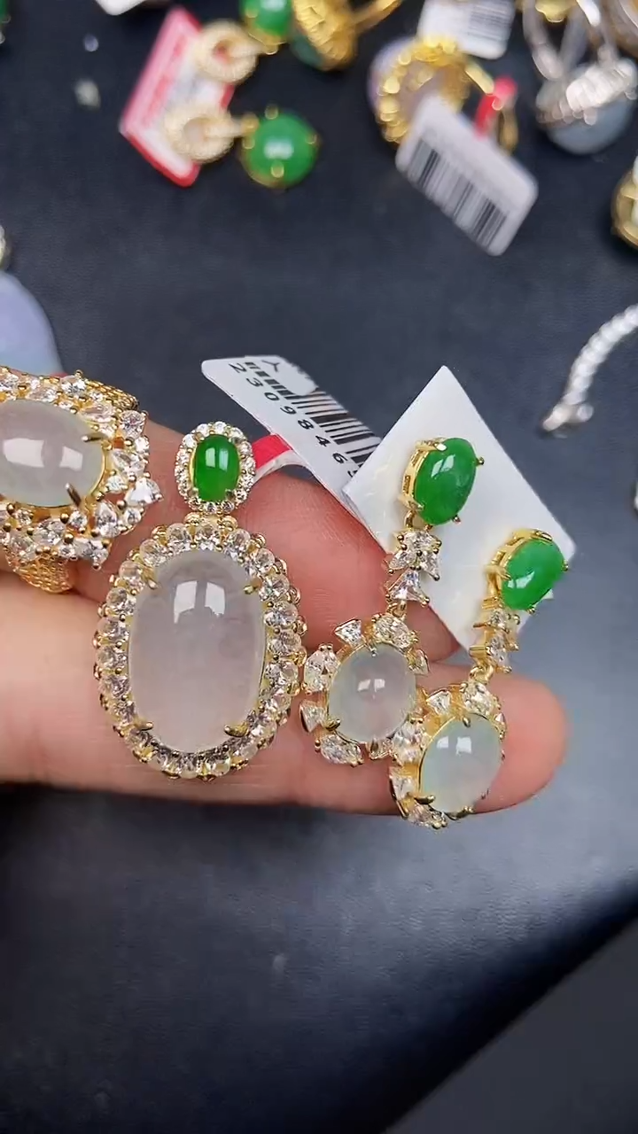 银S925镶嵌戒指翡翠1240