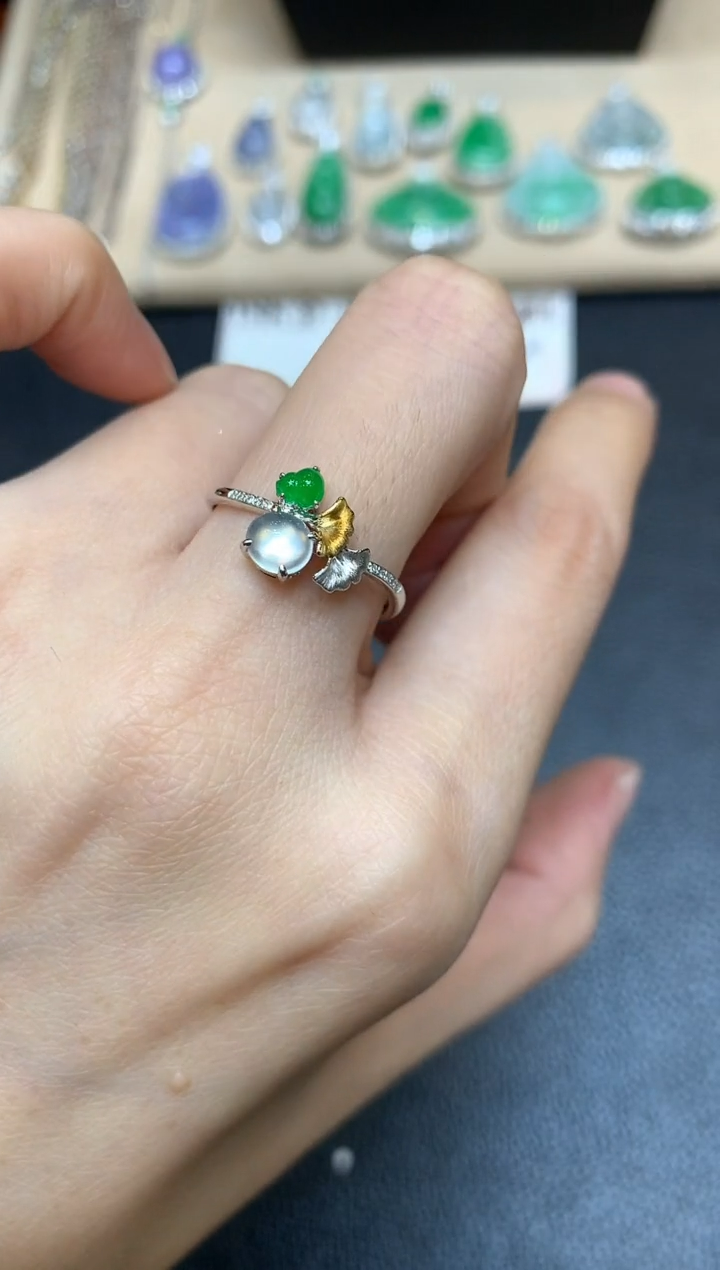 翡翠戒指18K金镶嵌【24小时鉴赏期