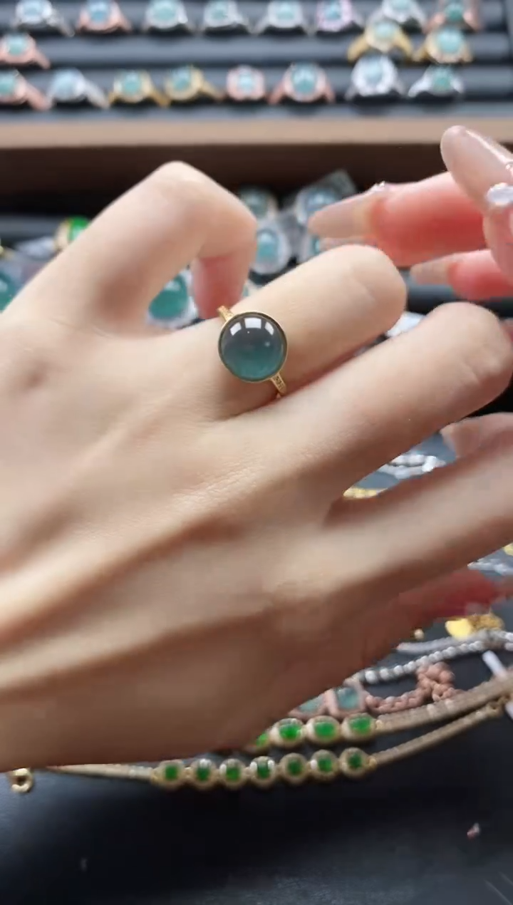 【闪购商品】翡翠戒指银S925镶嵌5151-5