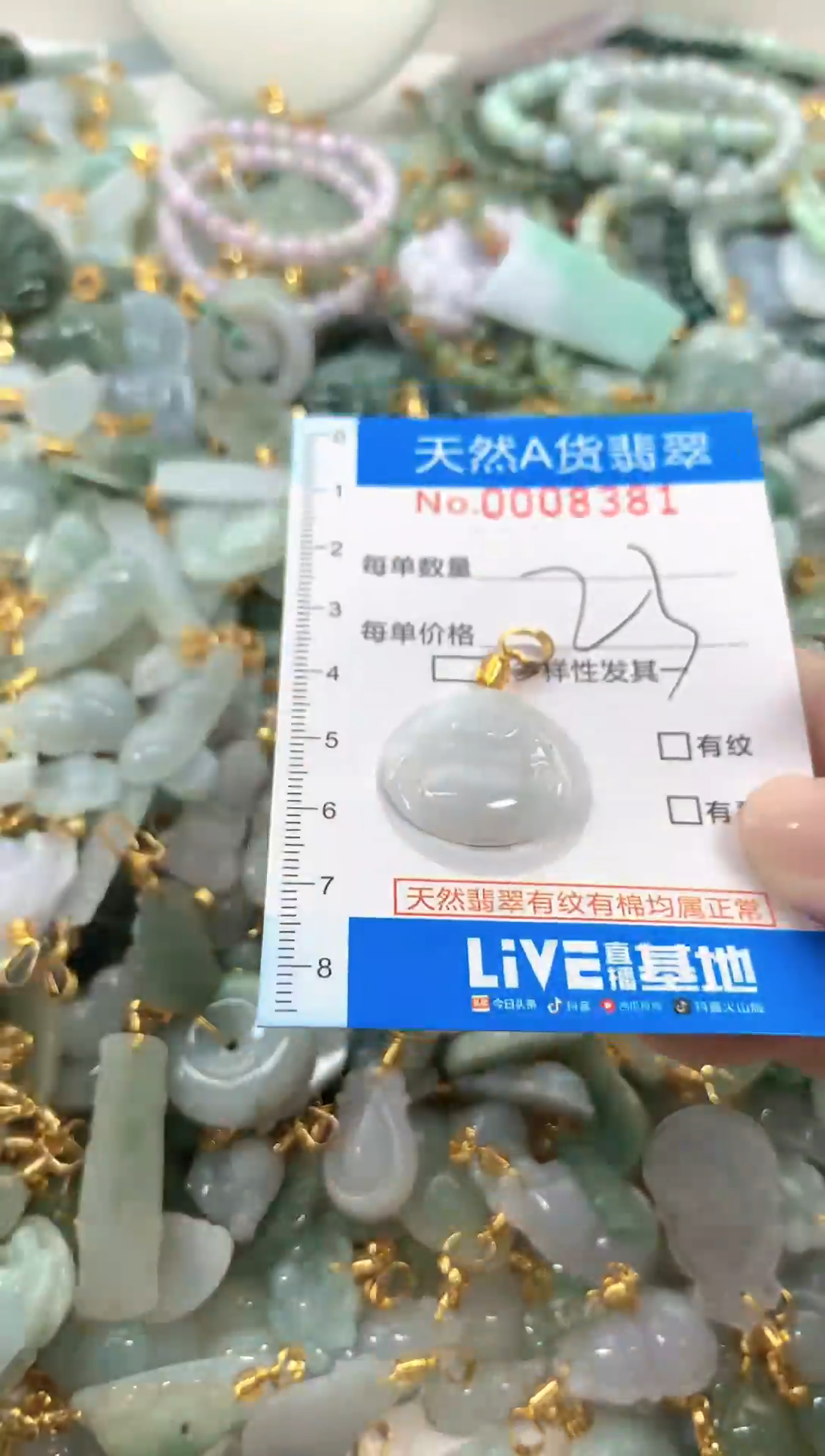 颈饰未镶嵌翡翠净货挂件-8381