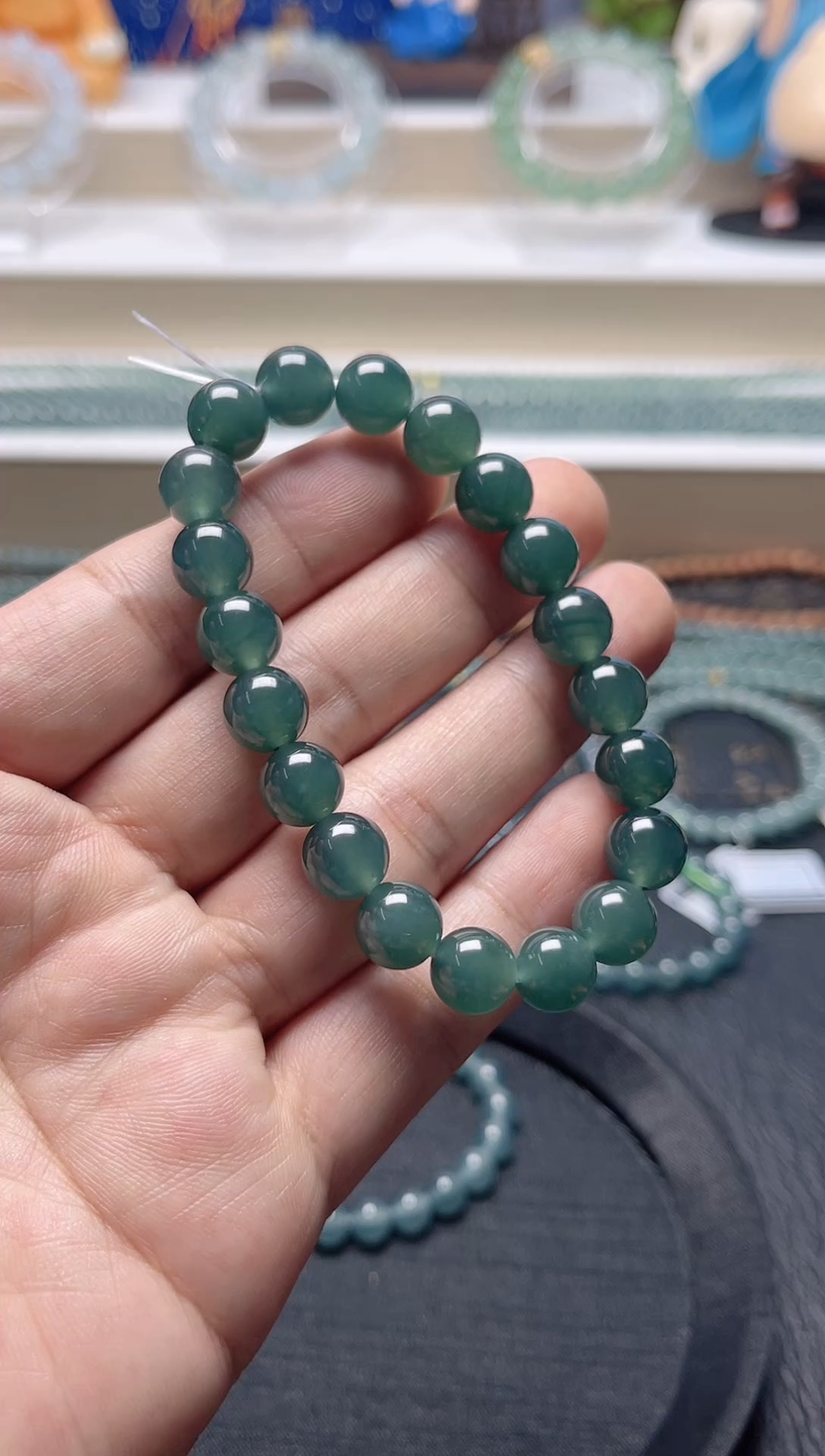 未镶嵌手串翡翠天然危地马拉翡翠A货项链卡9.8左右