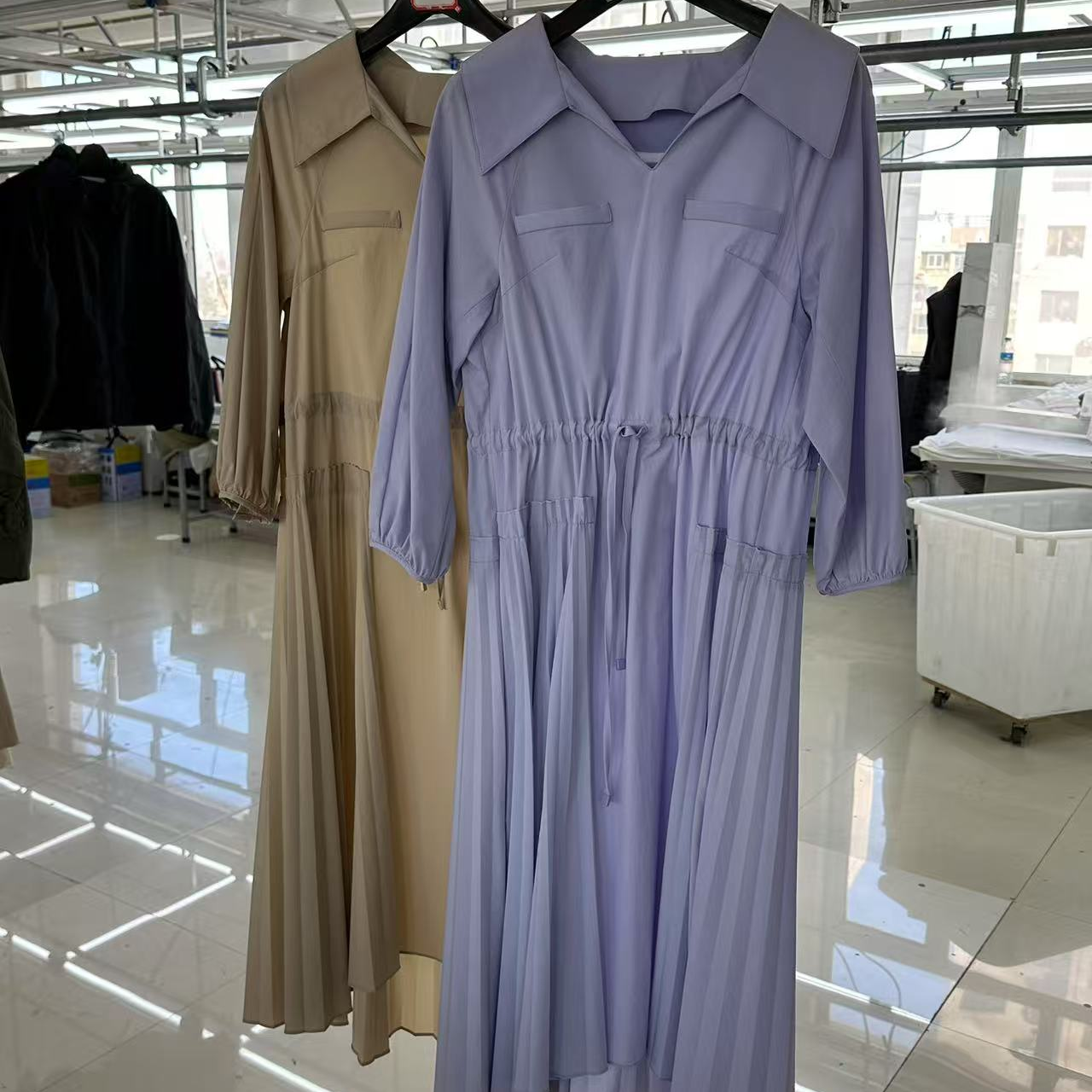 奥家百褶收腰宽松连衣裙夏季裙子