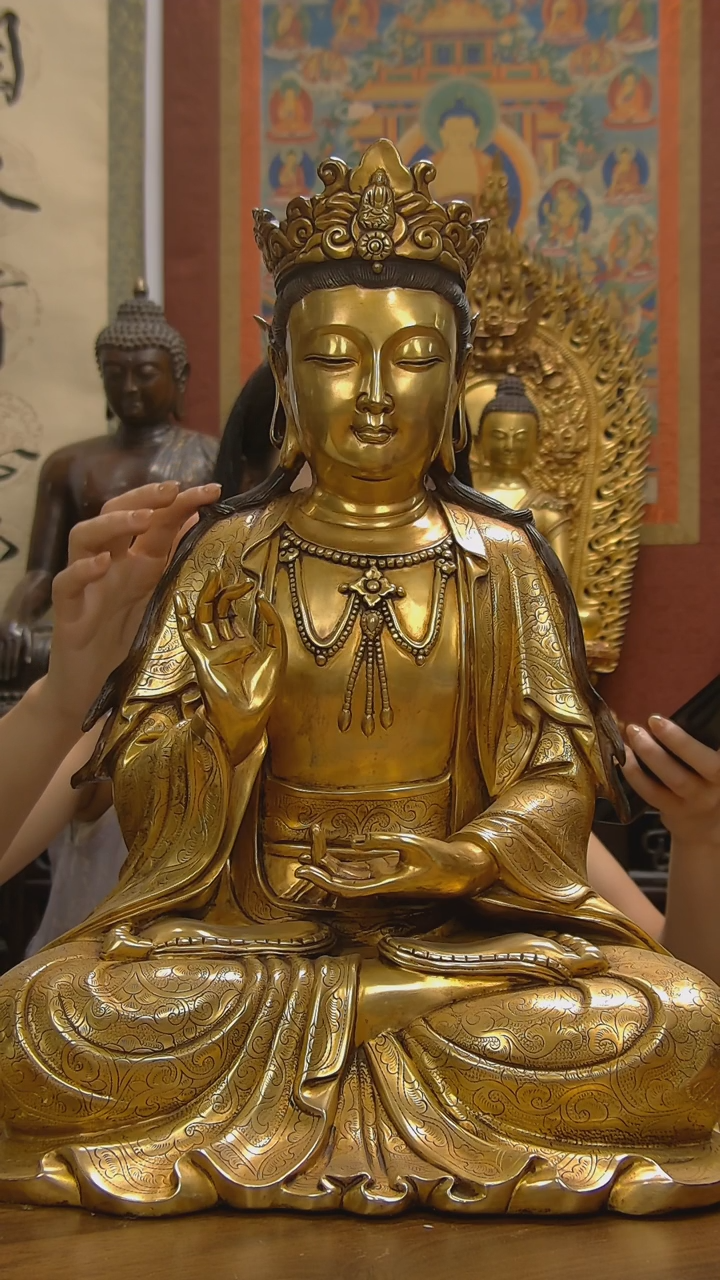 铜源****9观音王摆件文玩收藏