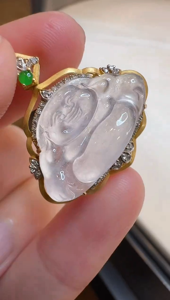 【闪购商品】翡翠吊坠(不含链)18K金镶嵌多样性团购发一件