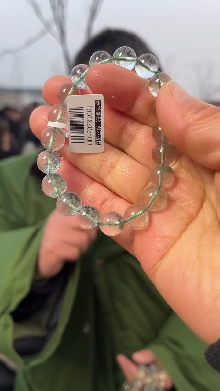 【闪购商品】绿水晶手链未镶嵌天然绿幽灵手串多样性发一10mm
