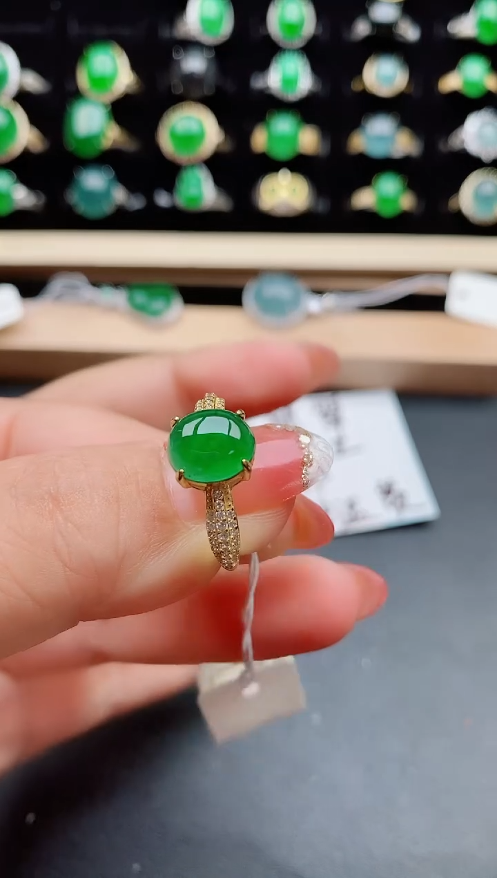 【闪购商品】翡翠戒指银S925镶嵌80580