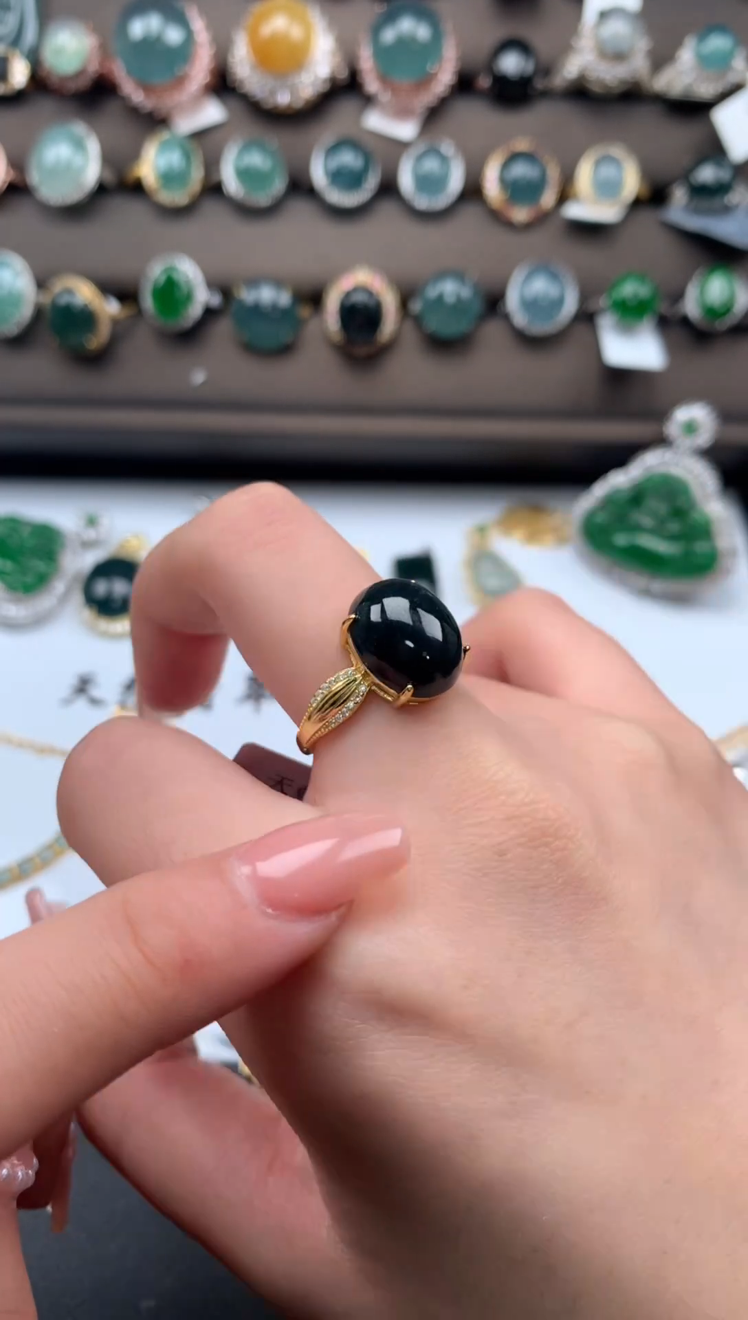 【闪购商品】翡翠戒指银S925镶嵌53252