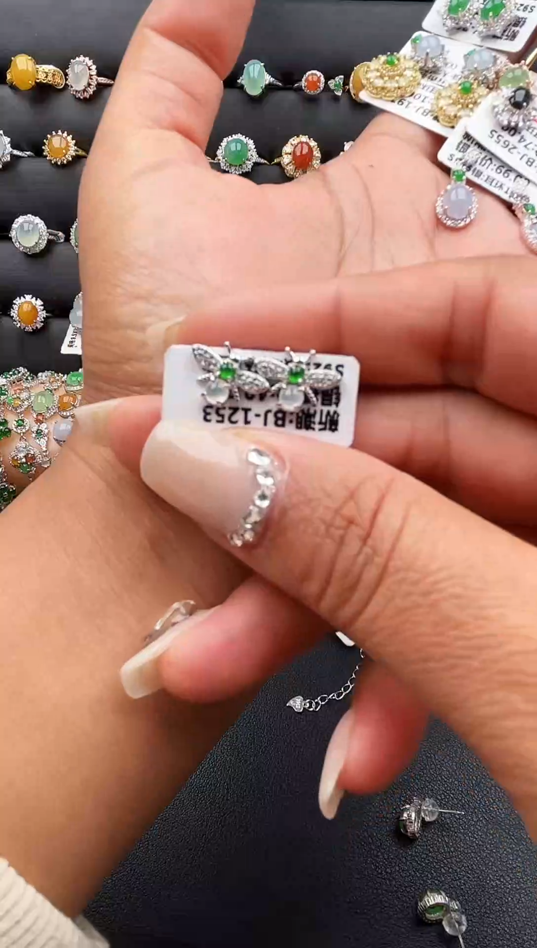 【闪购商品】翡翠戒指银S925镶嵌缅甸天然A货翡翠S925银镶嵌