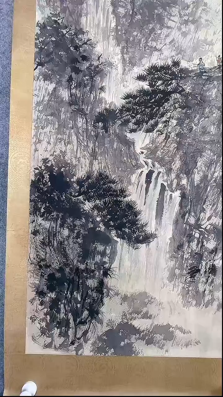 竖款郑*v250709-2-764 山水 4.5平尺 纸本镜片ws103