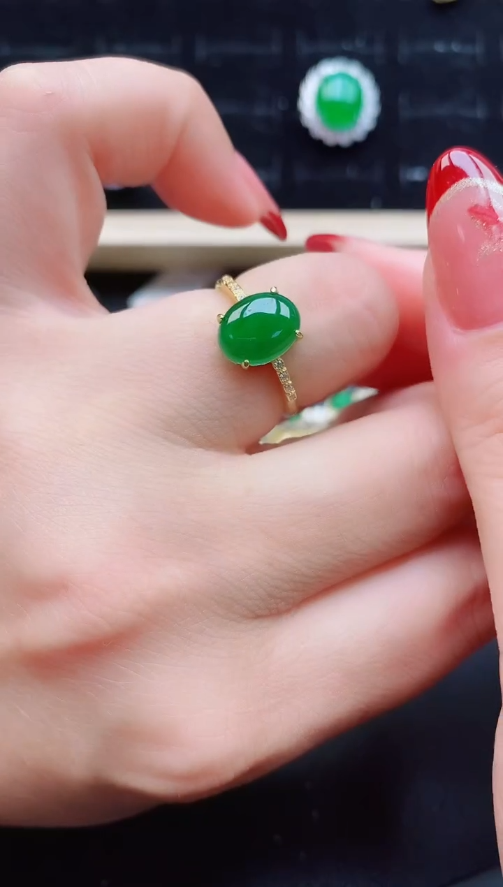 【闪购商品】翡翠戒指银S925镶嵌12121