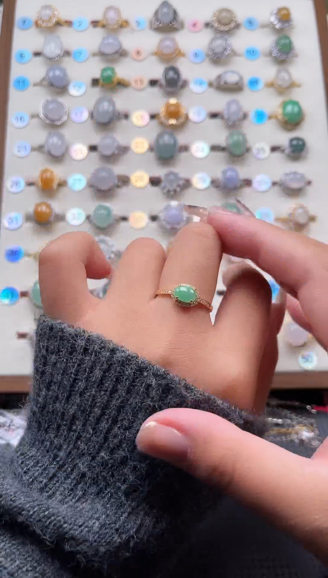 【闪购商品】翡翠戒指银S925镶嵌天然A货翡翠戒指