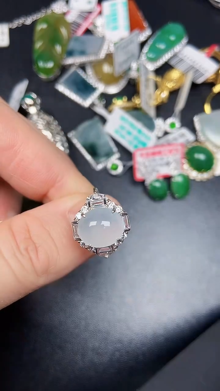 银S925镶嵌戒指翡翠2720