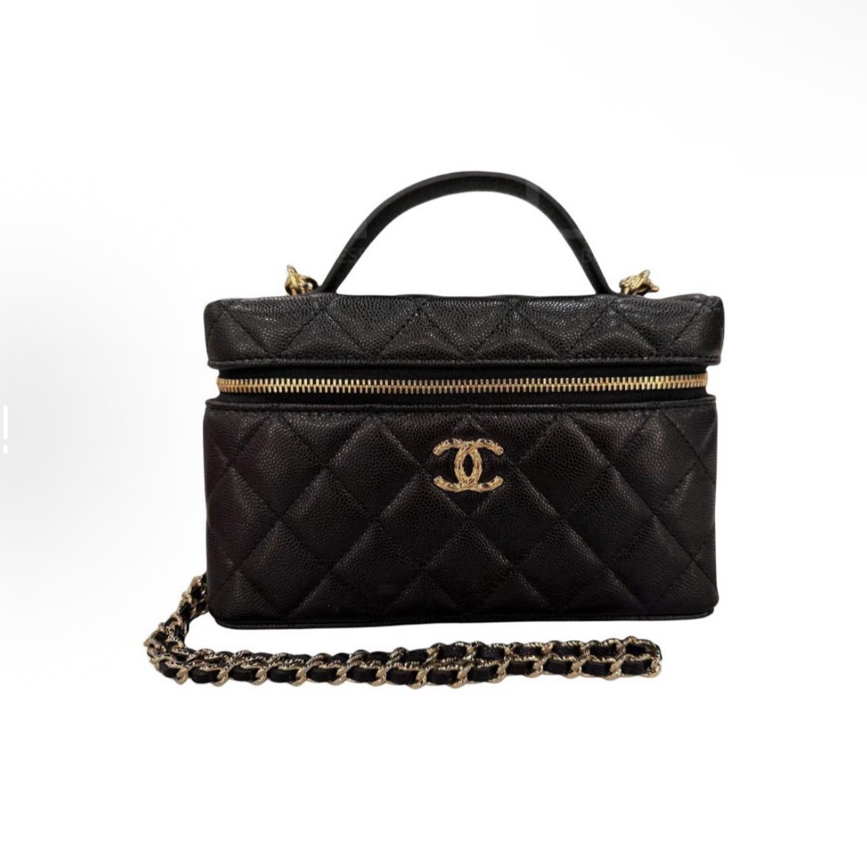 未使用 Chanel/香奈儿 小花6枫26C 菱格纹双C扣 饭盒包 