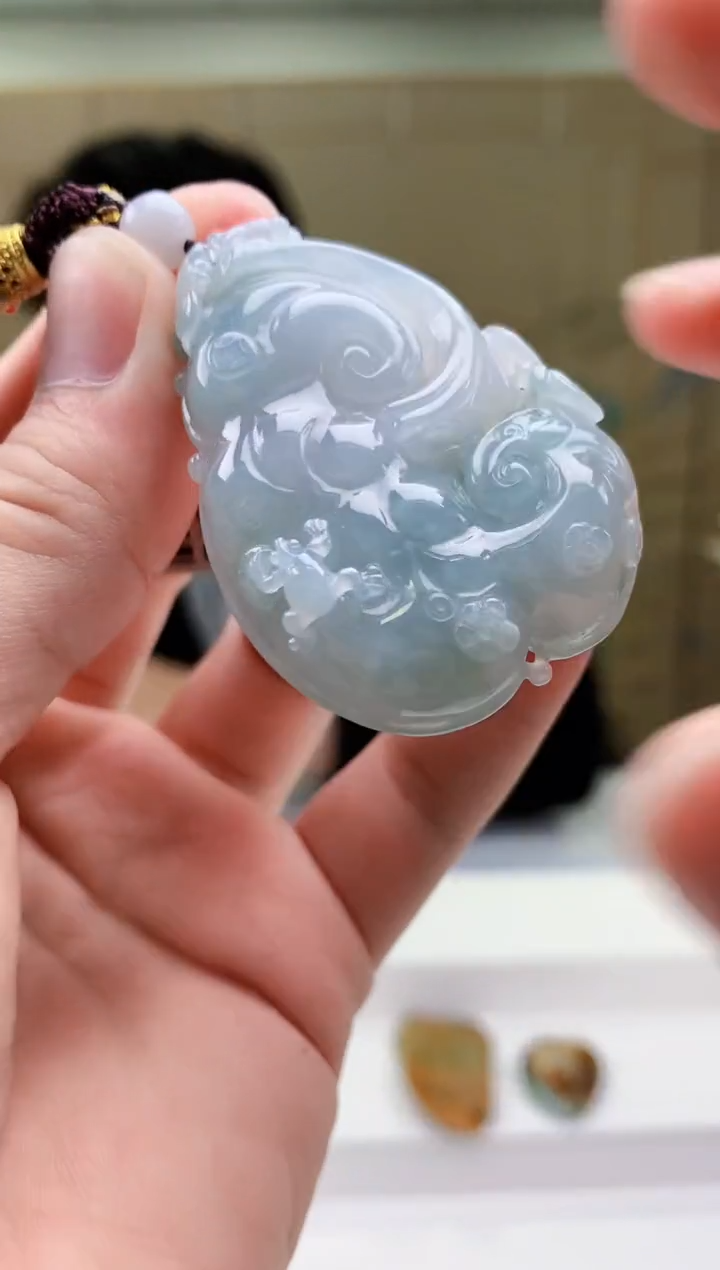 【闪购商品】定制翡翠未镶嵌5145bb-毛货挂件12