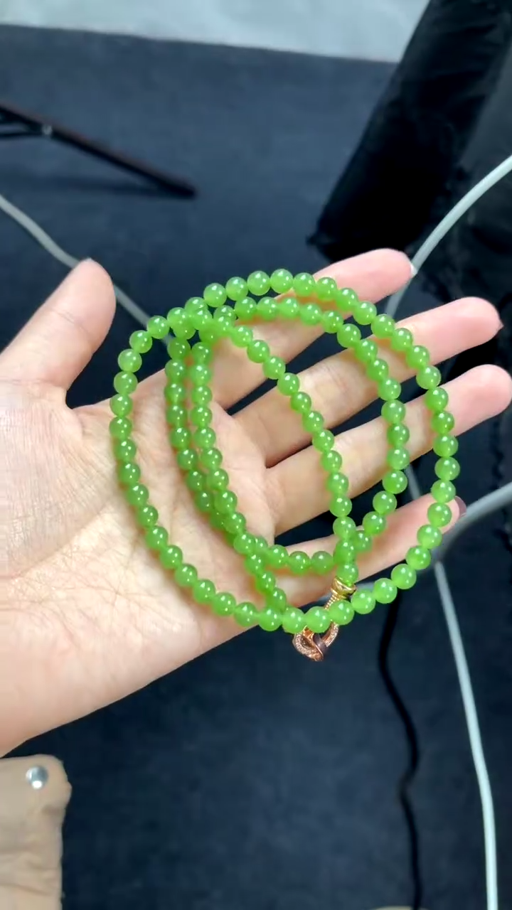 【闪购商品】和田玉手链未镶嵌苹果绿链子