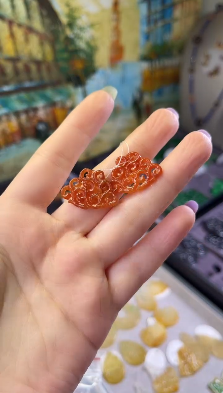 【闪购商品】翡翠耳饰未镶嵌红翡翠花片