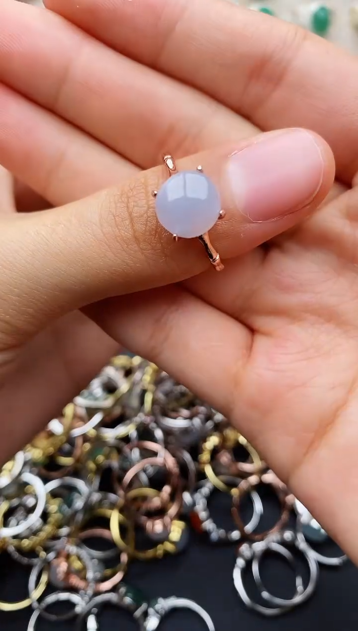 【闪购商品】翡翠戒指银S925镶嵌缅甸翡翠