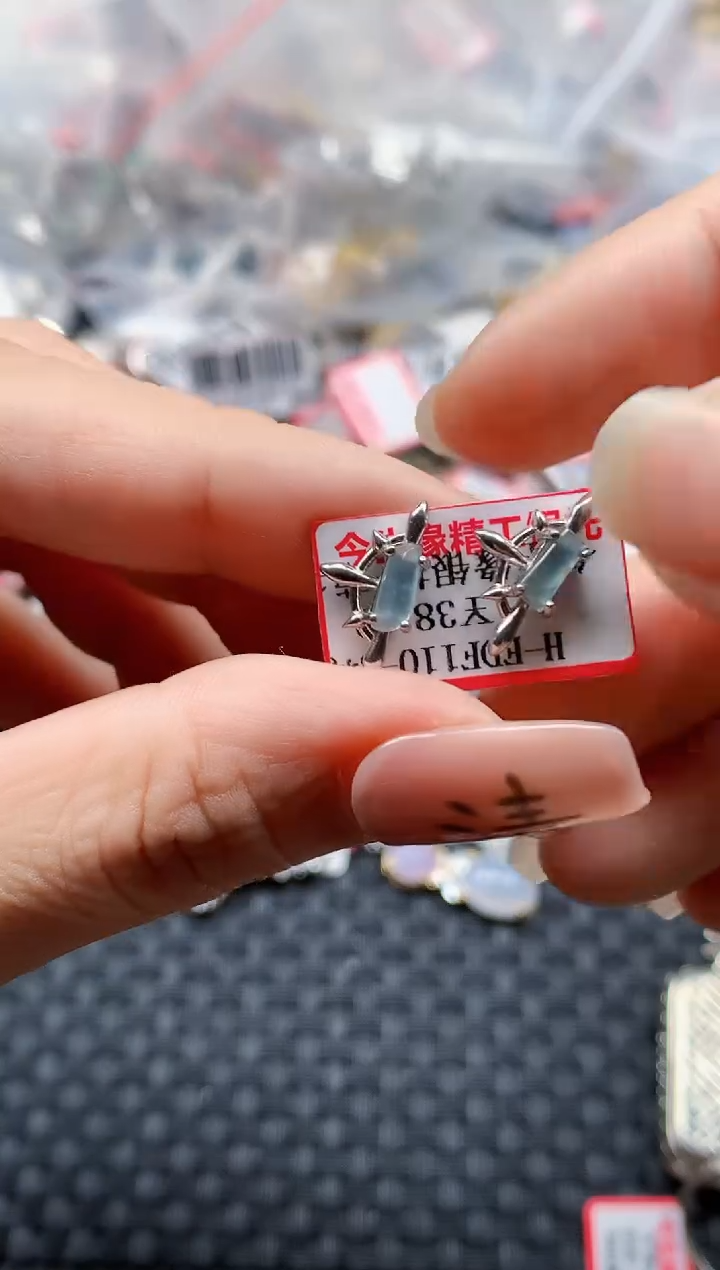 银S925镶嵌戒指翡翠天然A货缅甸翡翠