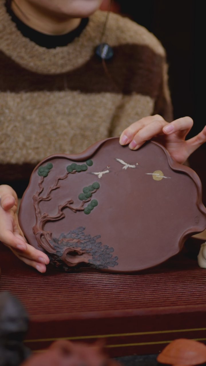 【闪购商品】紫砂茶宠松鹤延年