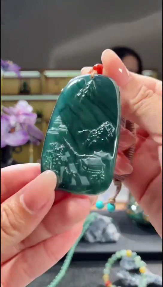 吊坠(不含链)未镶嵌翡翠山水