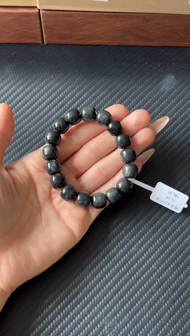 未镶嵌手串和田玉若羌微色差卡12Jm