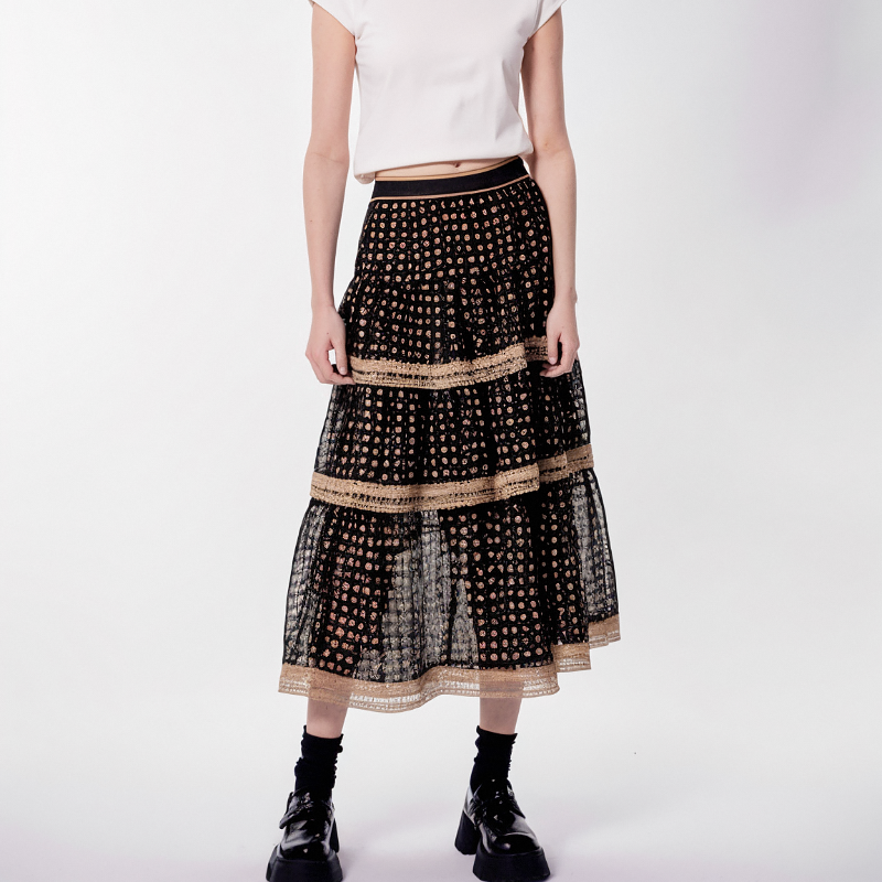 台湾品牌高端半身裙春夏新款妈妈裙子 赫5202B