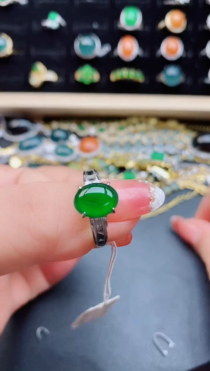【闪购商品】翡翠戒指银S925镶嵌5080550