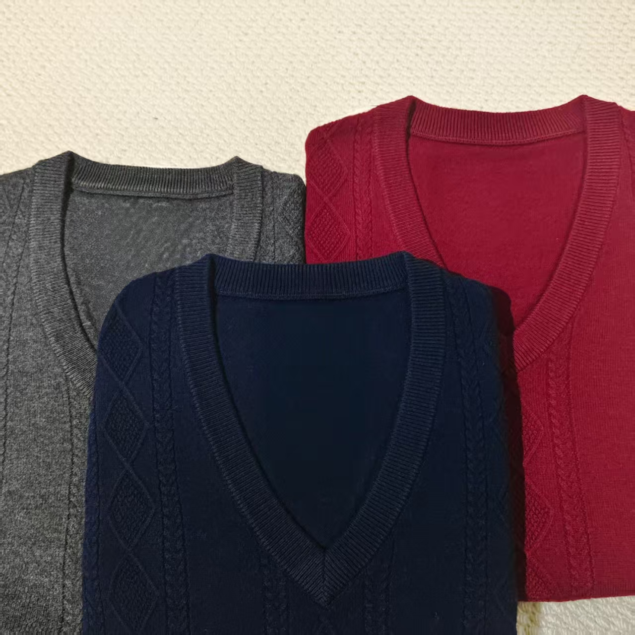 V领背心男士 100%羊毛针织男秋冬新款打底衫马甲男款羊毛衫
