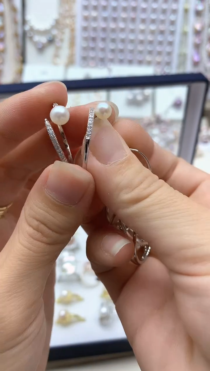 戒指银S925镶嵌淡水珍珠多样性发其一