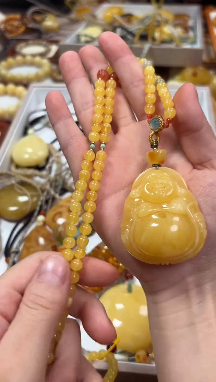 【闪购商品】蜜蜡裸石未镶嵌佛公套装