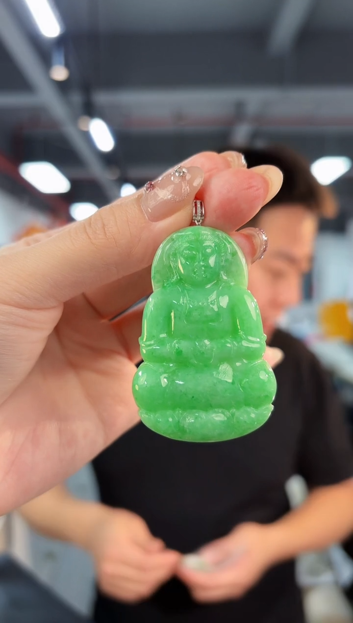 【闪购商品】翡翠颈饰18K金镶嵌缅料A货/支持复检/一件