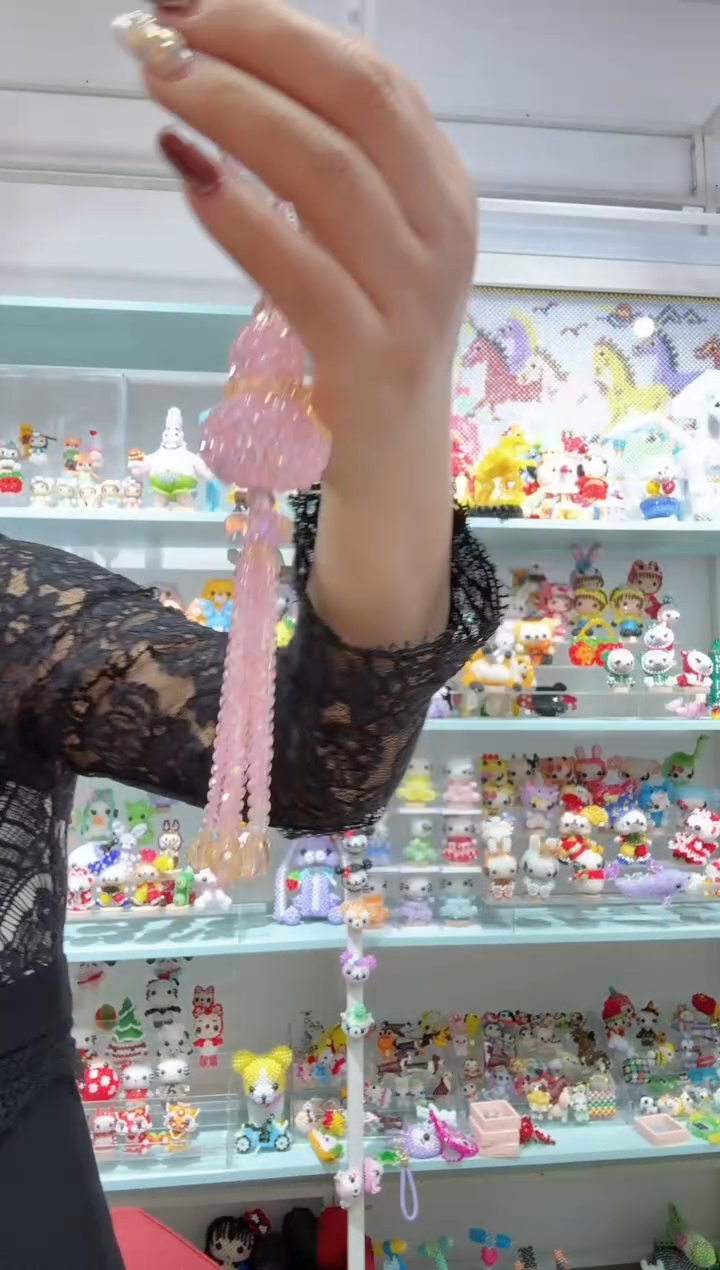 玻璃1295卡4水晶葫芦流苏材料包1套粉色