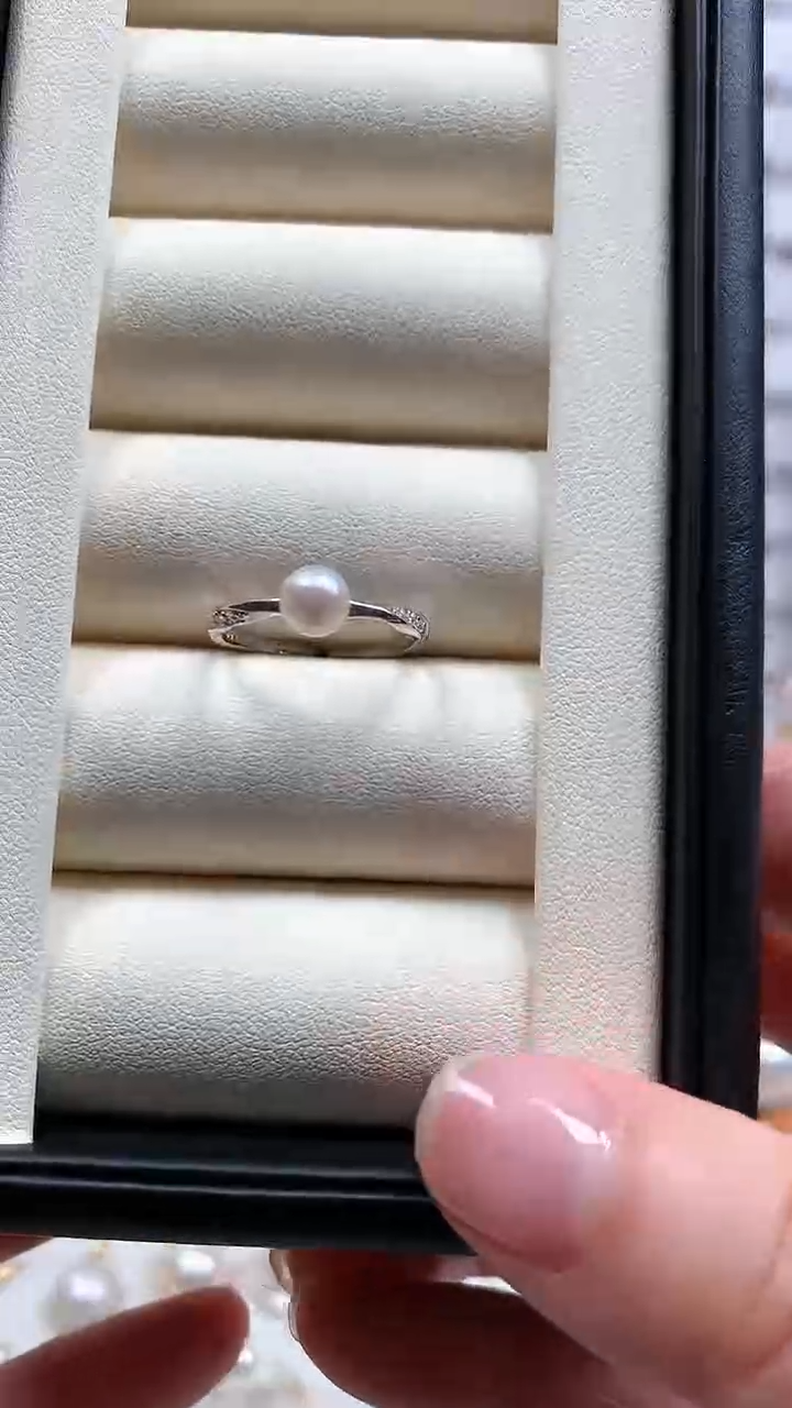 【闪购商品】海水珍珠戒指银S925镶嵌海水珍珠开口戒缠绕款