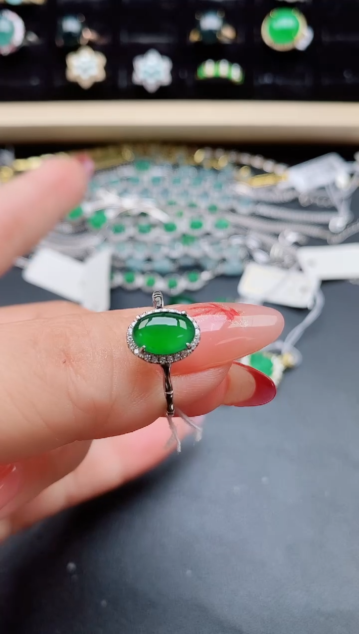 【闪购商品】翡翠戒指银S925镶嵌5085850