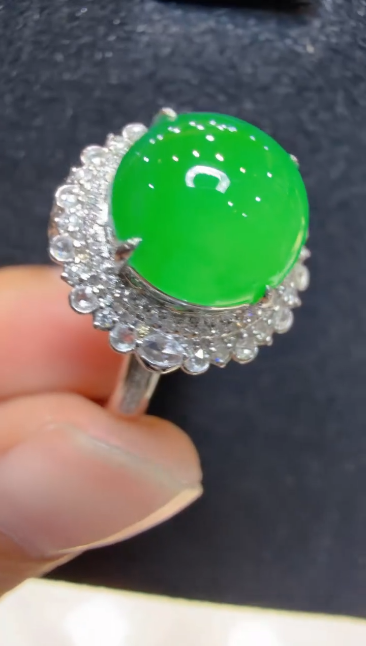 18K金镶嵌戒指翡翠多样性团购发一件