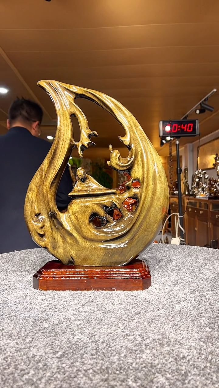 金丝楠木雕款存*金丝楠木摆件