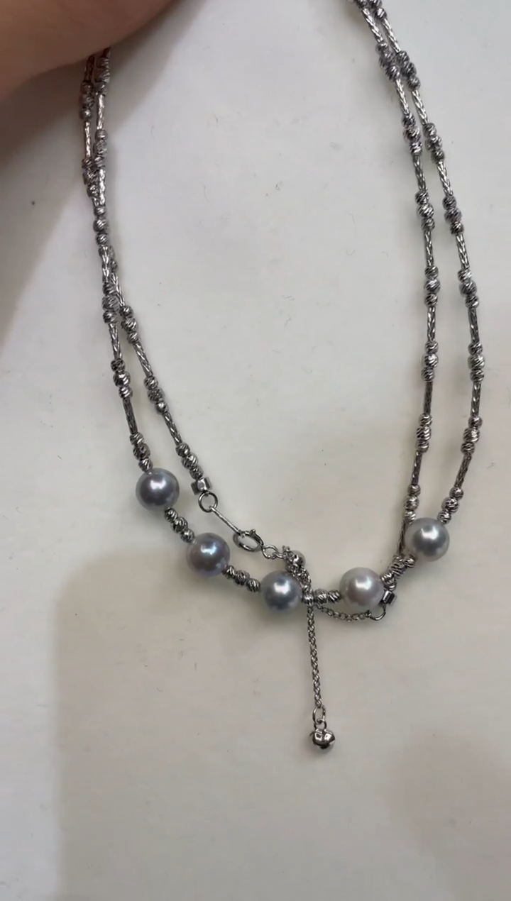 颈饰银S925镶嵌海水珍珠6.5-7