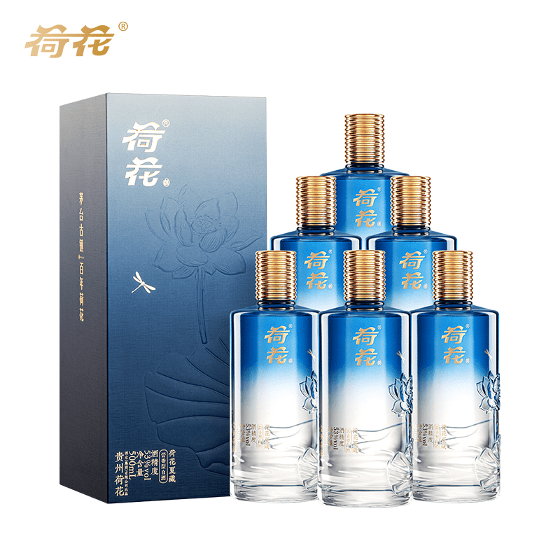荷花酒【夏藏】53度贵州白酒酱香纯粮食高度国产白酒送礼聚会500ml