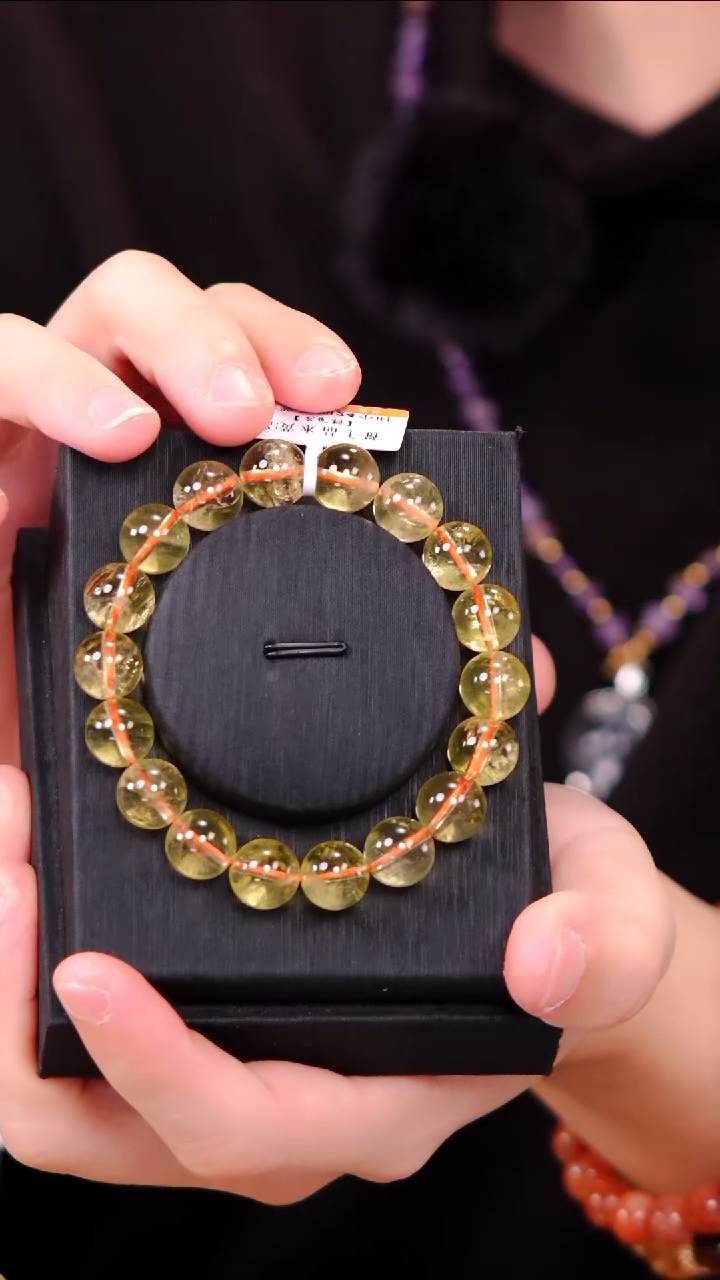 【闪购商品】水晶单圈未镶嵌Q054柠檬黄水晶单圈11mm