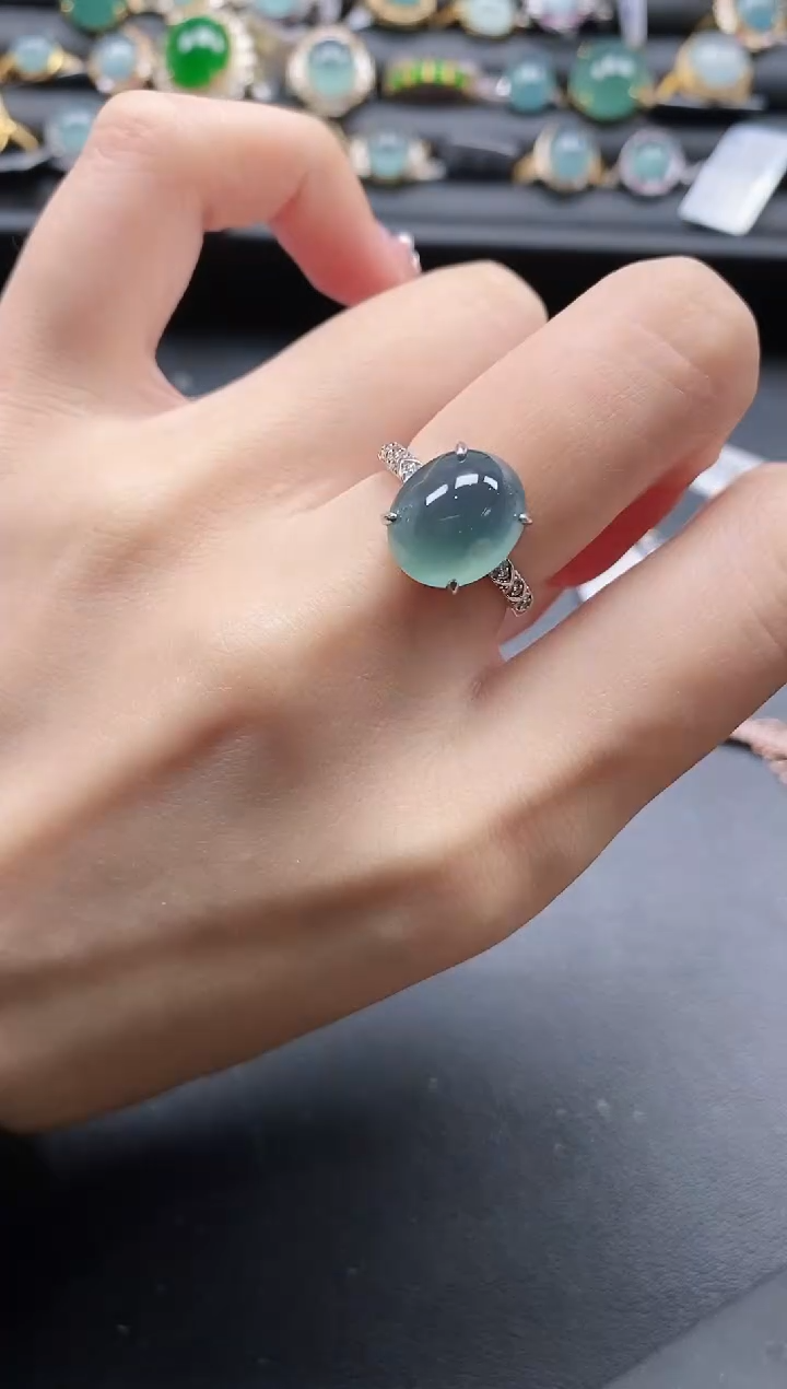 【闪购商品】翡翠戒指银S925镶嵌1111
