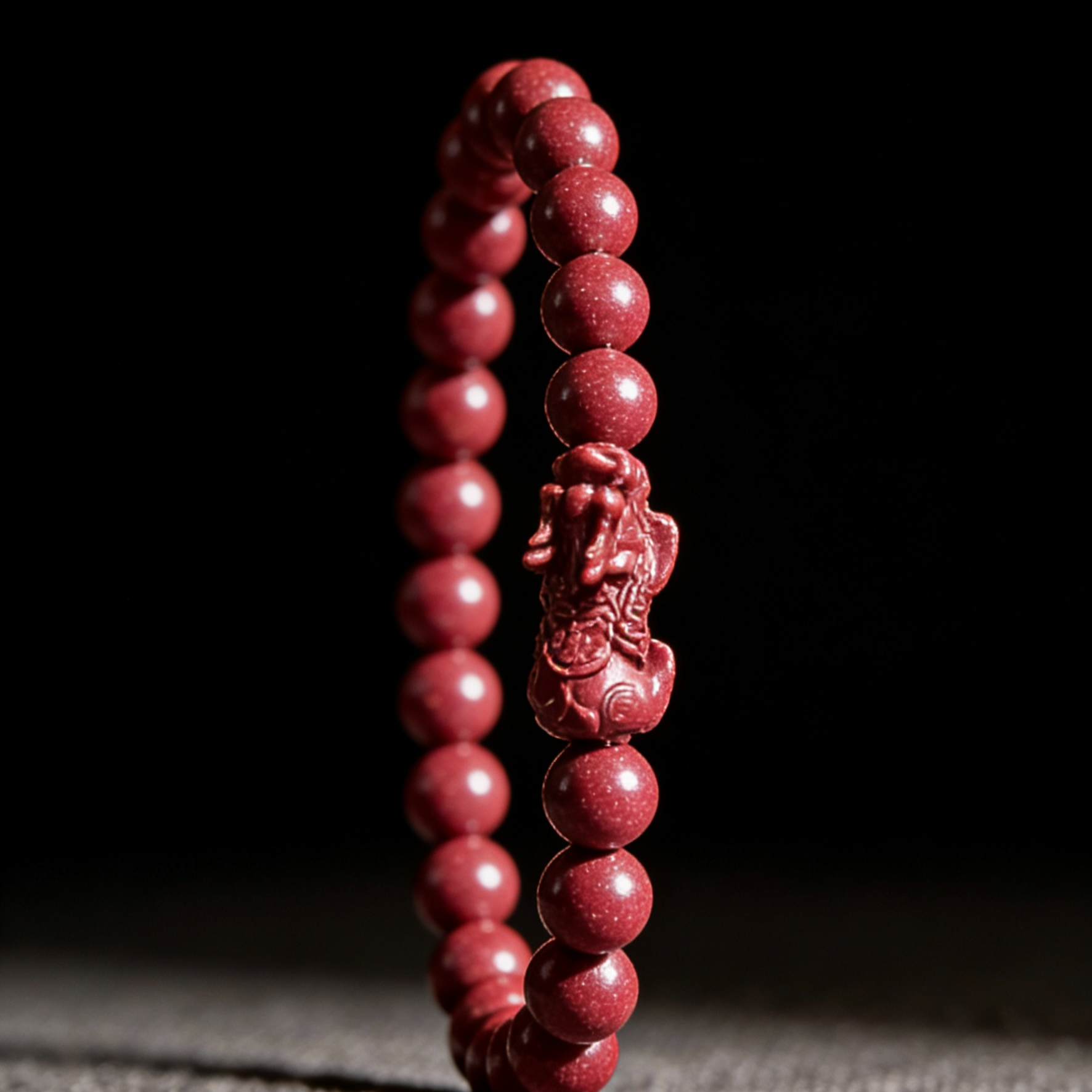 含辰砂工艺品含辰砂朱砂工艺品貔貅手串男女款招财转运饰品