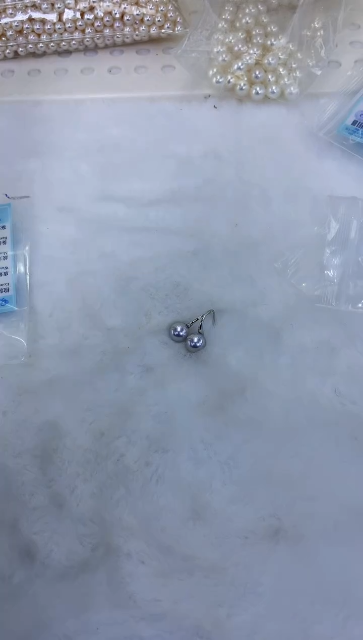 18K金镶嵌饰品海水珍珠8-8.5真多麻色高跟鞋耳钩