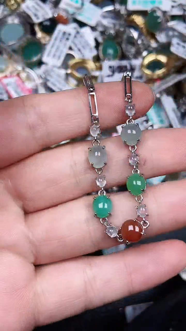 颈饰银S925镶嵌翡翠2221