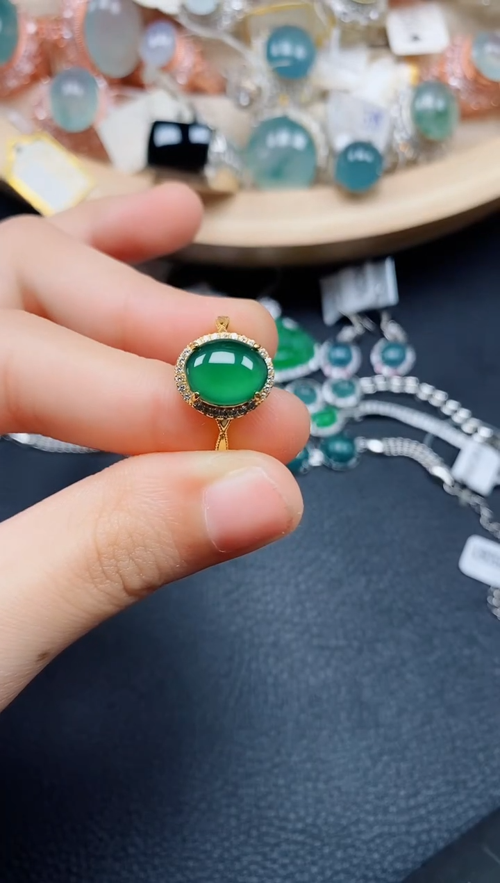 【闪购商品】翡翠戒指银S925镶嵌翡翠